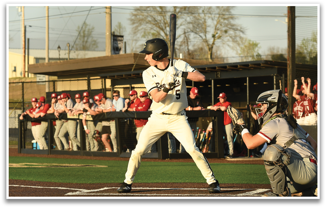 A baseball player is at bat, holding a bat and getting ready to swing. AI generated content