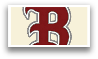 A large red letter B is displayed on a black background. AI generated content