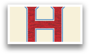 A red and blue H on a white background. AI generated content