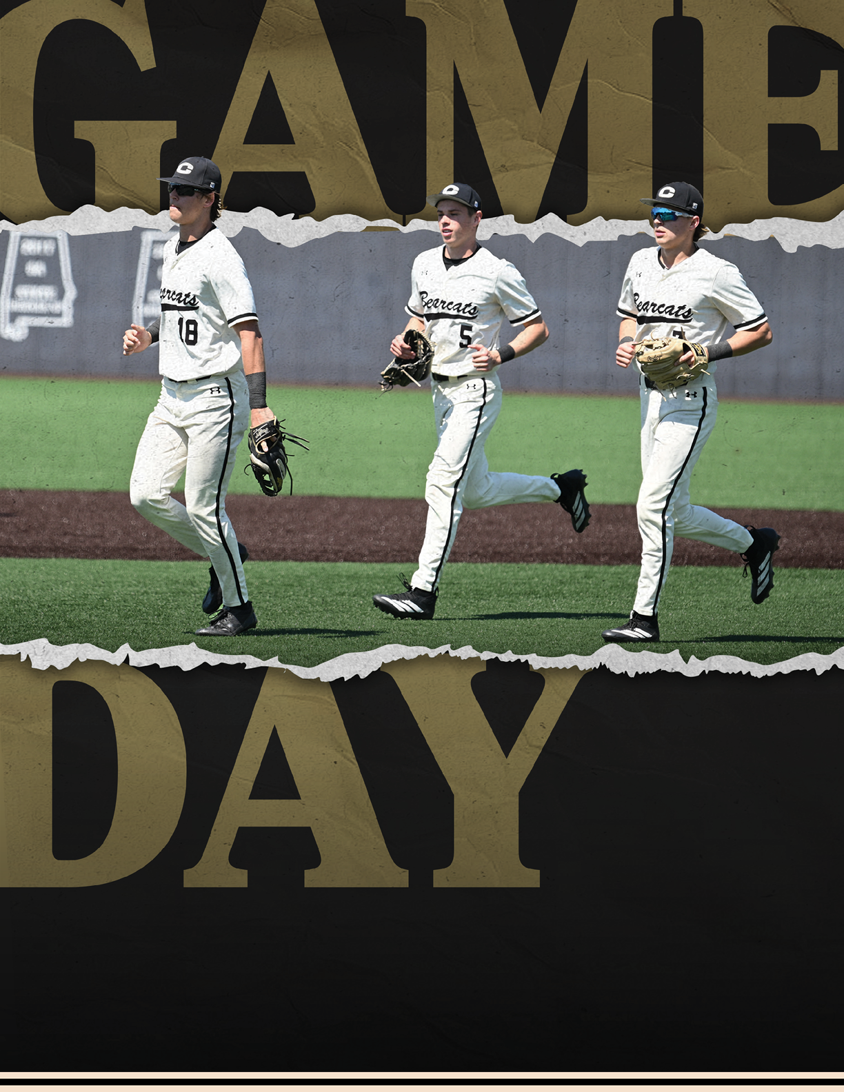 Three baseball players are running on the field. AI generated content
