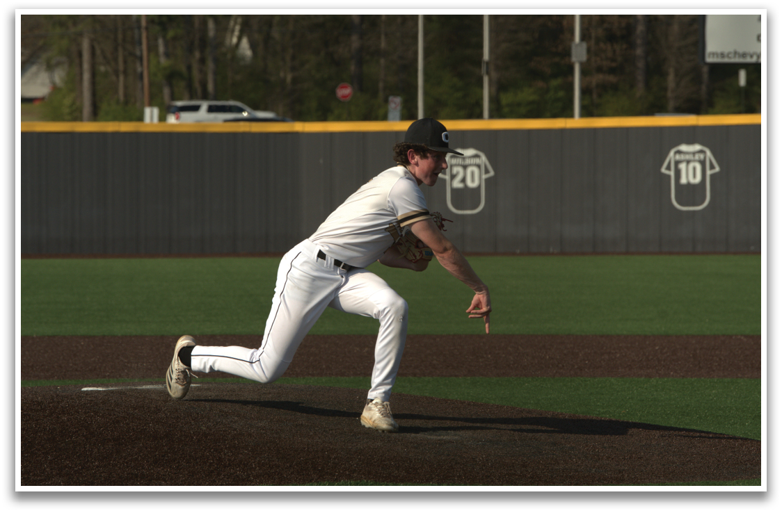 A baseball player in a white uniform is pitching a ball on a field. AI generated content