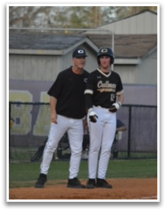 Two baseball players standing on the field, one holding a bat and the other holding a glove. AI generated content