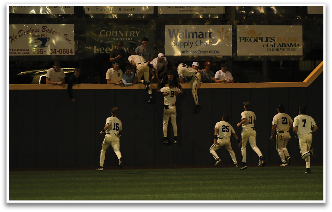 A group of baseball players are standing on a field. AI generated content