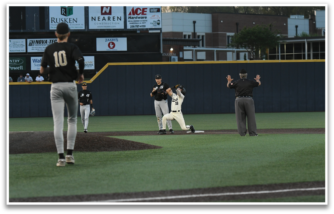 A baseball game is taking place with a batter, catcher, and umpire. The batter is holding a bat and getting ready to hit the ball. AI generated content