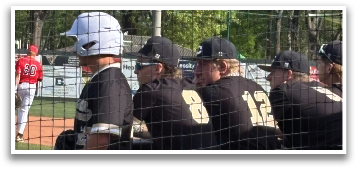 A group of baseball players wearing black and white uniforms are standing next to each other. AI generated content