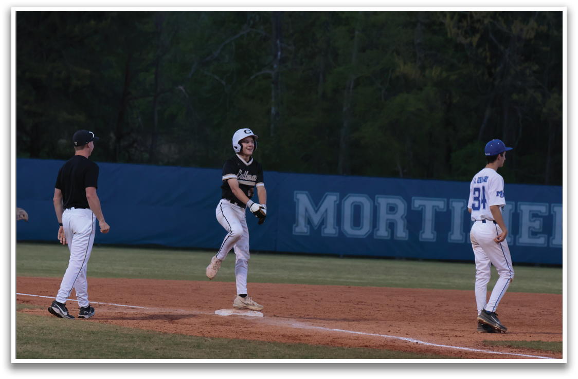 A baseball player is running to first base while another player is standing on the base. AI generated content