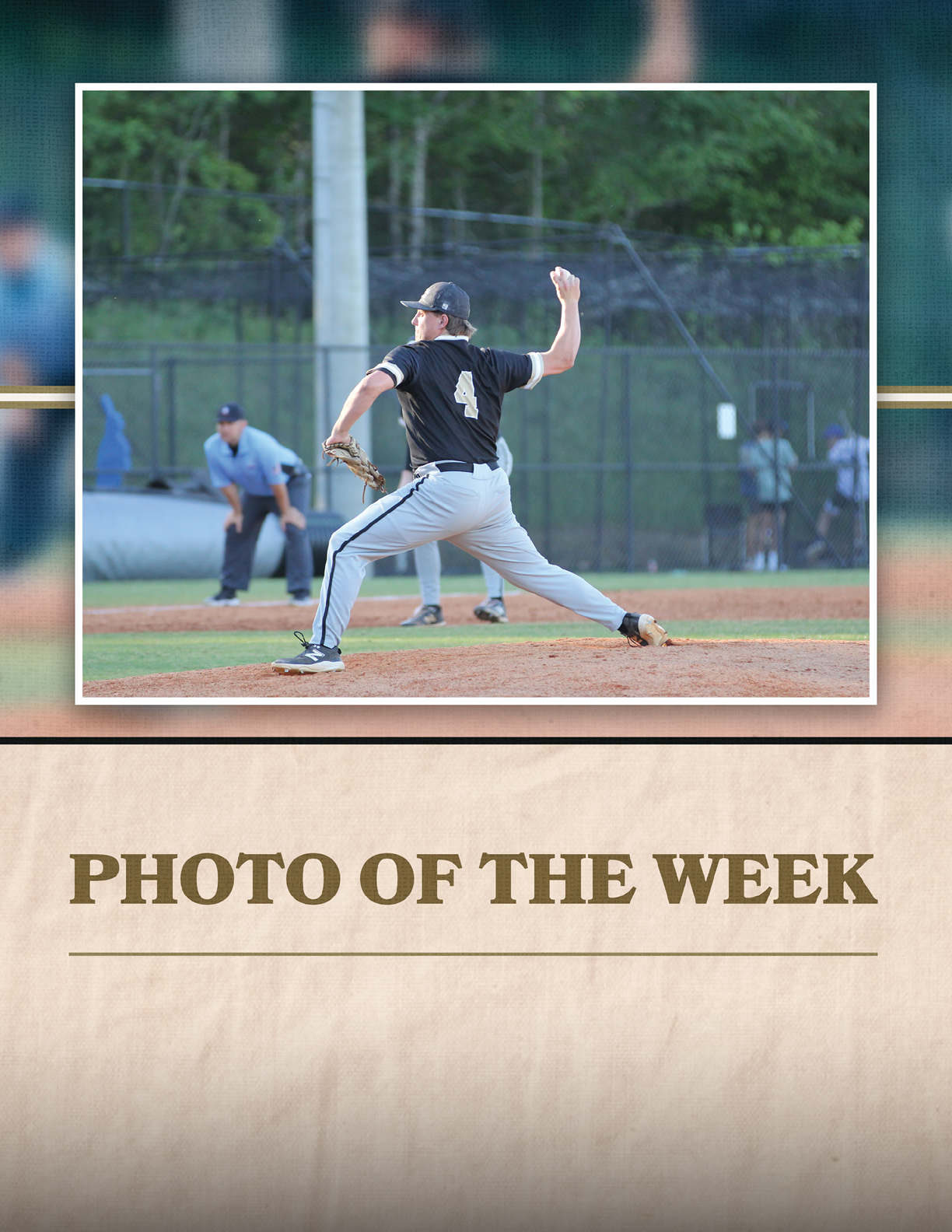 A baseball player in a black shirt and grey pants is in the middle of a pitch. AI generated content