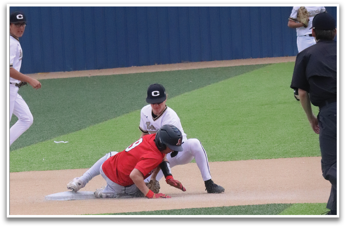 Two baseball players are on the ground, one of them is sliding into home plate. AI generated content