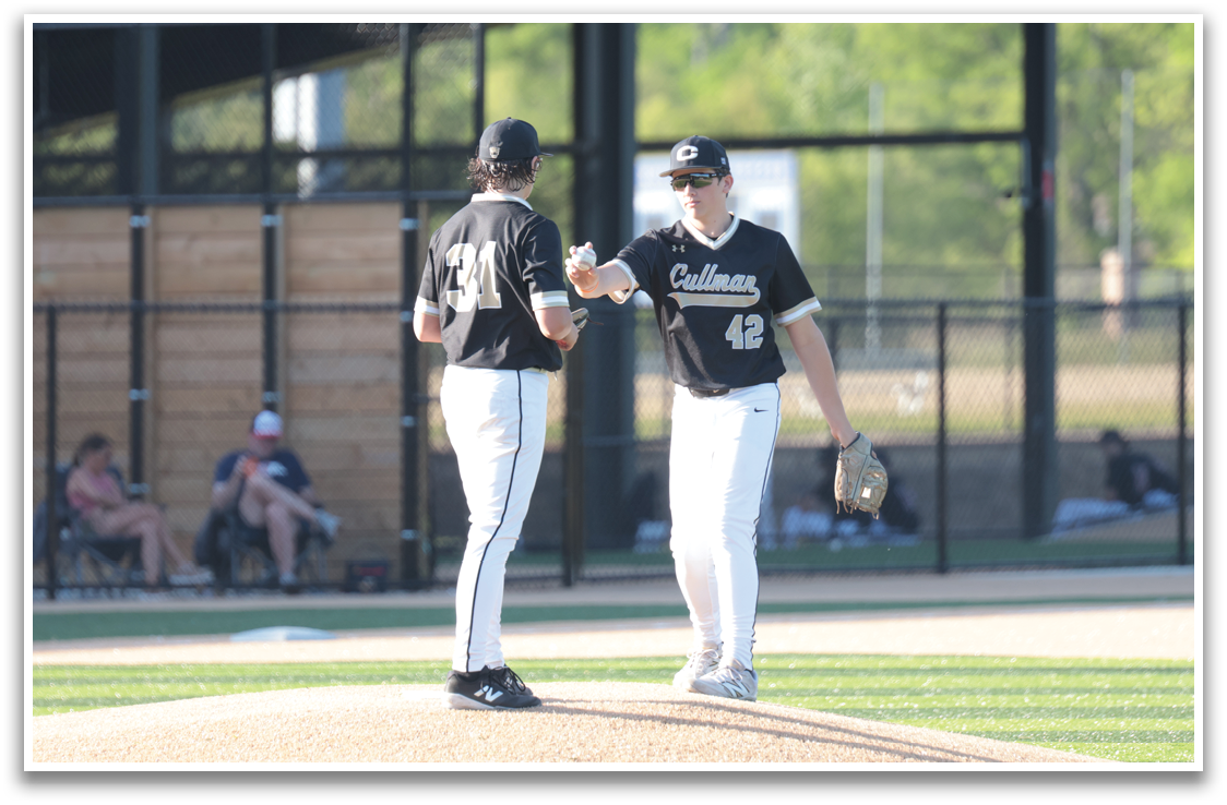 Two baseball players standing on a field, one of them wearing a black shirt and white pants. AI generated content