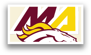 A logo for the University of Colorado features a horse with a yellow mane and a maroon background. AI generated content