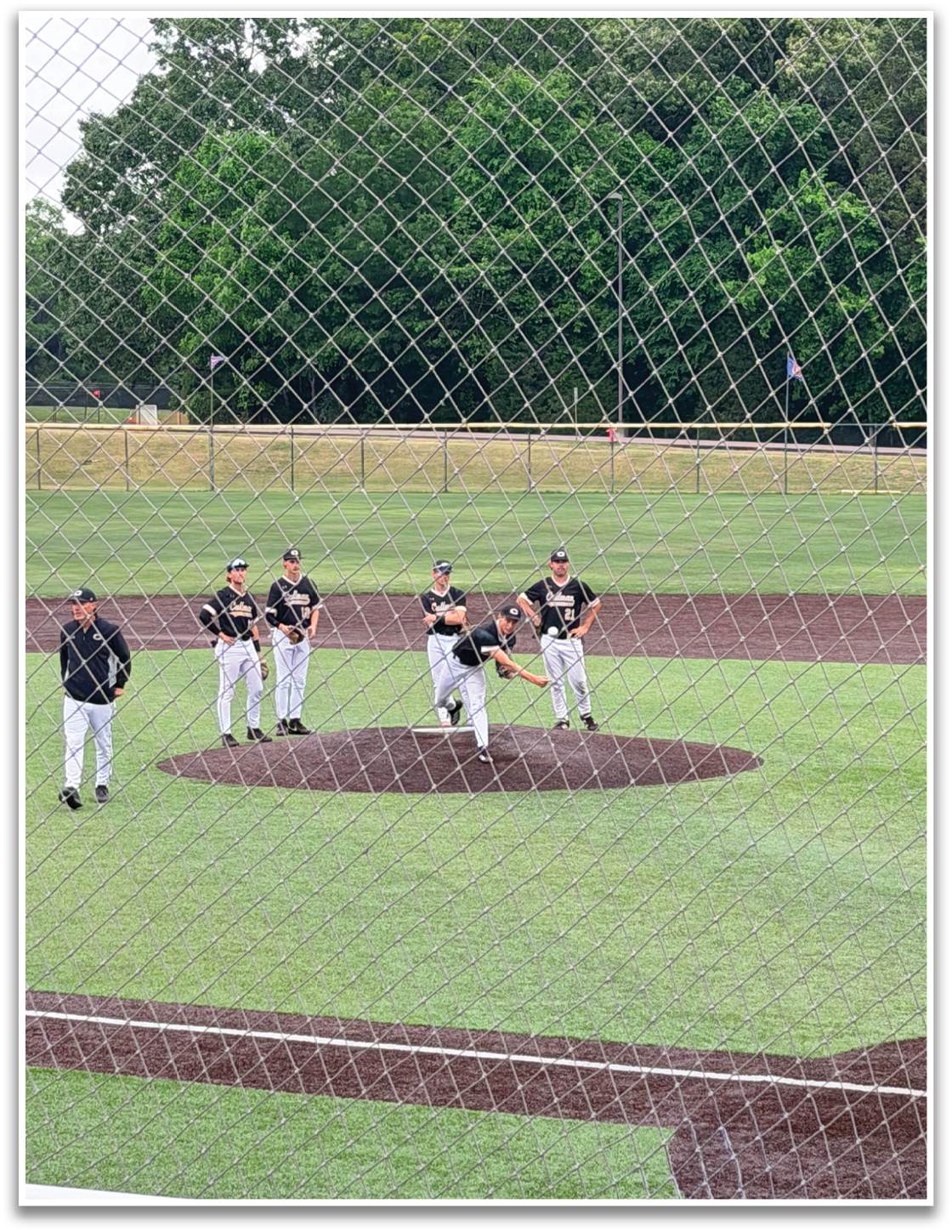 Baseball players standing on the field. AI generated content