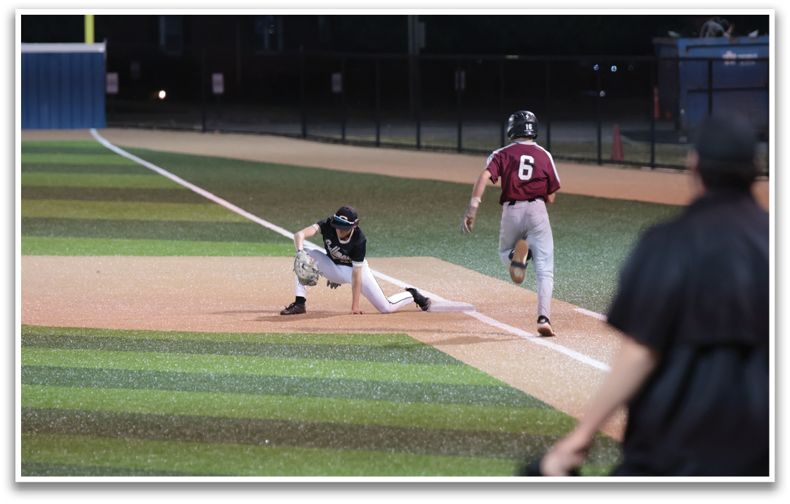 A baseball player slides into home base while the catcher tries to tag him out. AI generated content