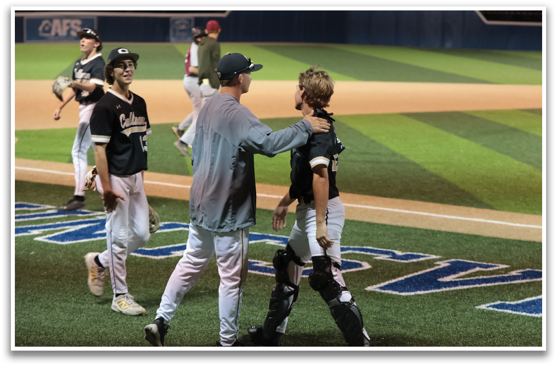Two baseball players are shaking hands on the field. AI generated content
