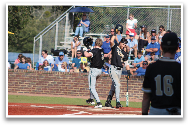 Baseball players celebrating on the field. AI generated content