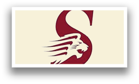 A red lion is the centerpiece of a logo. AI generated content