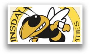 A logo for Hindsdale South High School featuring a bee. AI generated content