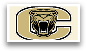 A logo for a college features a paw, mouth, and eyes. AI generated content
