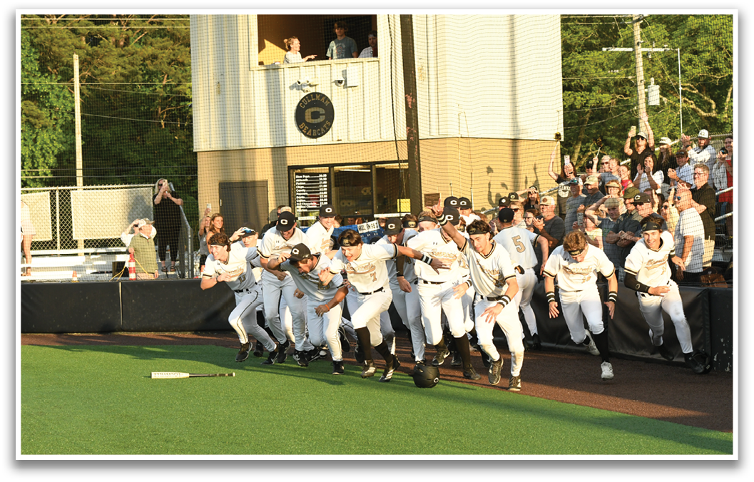 Baseball players on a field. Description generated by AI