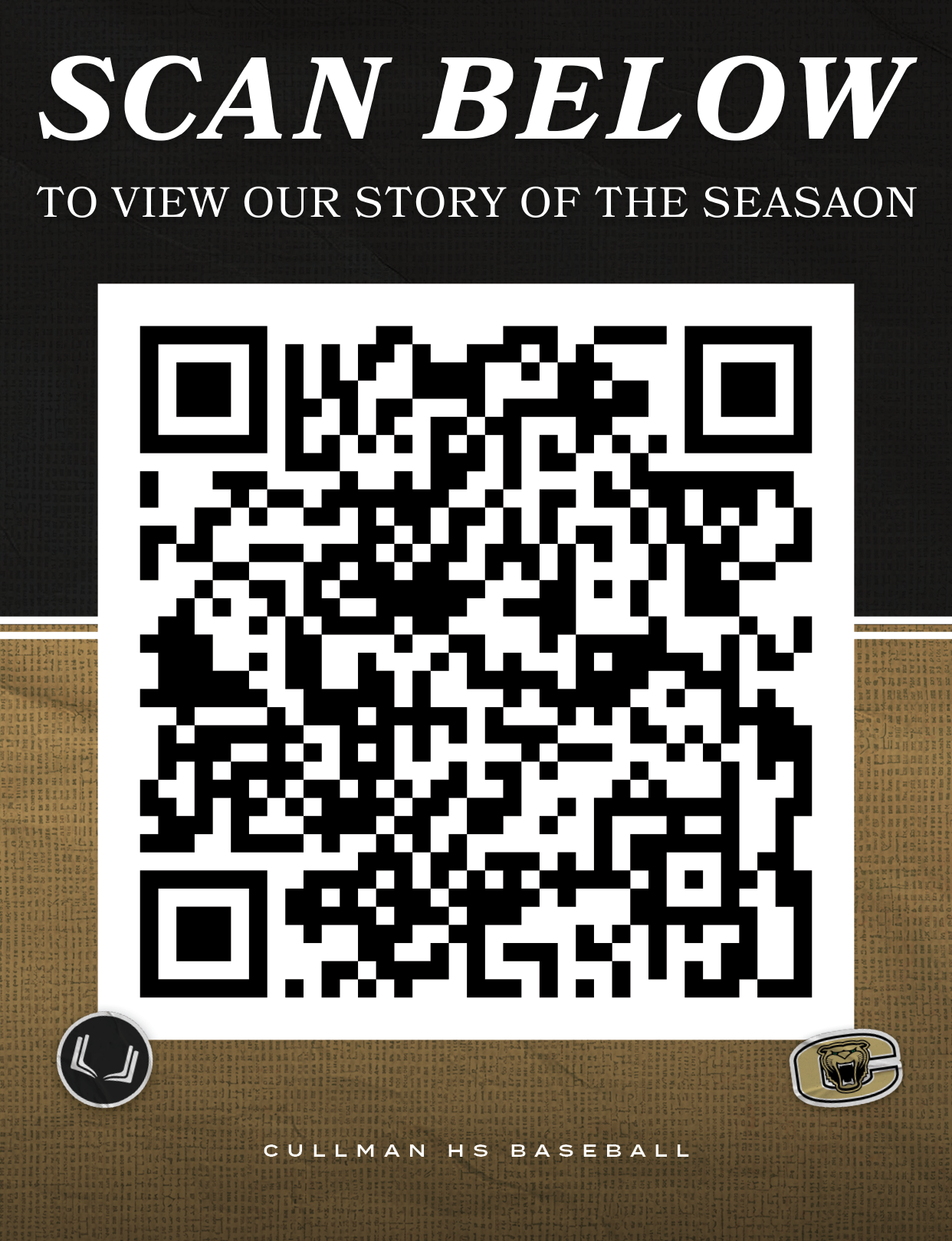 A QR code for Cullman High School Baseball. Description generated by AI
