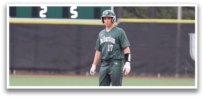 A baseball player standing on a field. Description generated by AI