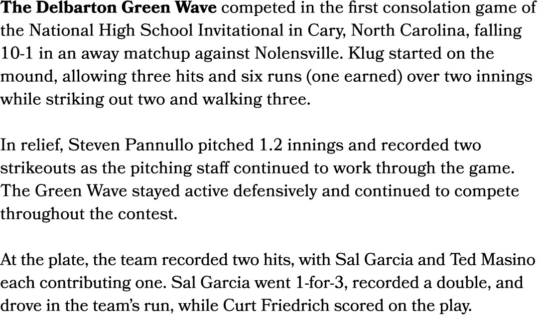 The Delbarton Green Wave competed in the first consolation game of the National High School Invitational in Cary, Nor...