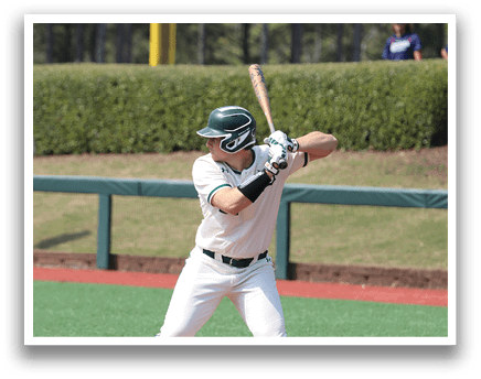 A baseball player is swinging a bat. Description generated by AI