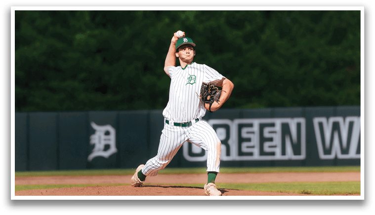 A baseball player with the number 13 on his jersey walks away from home plate. Description generated by AI