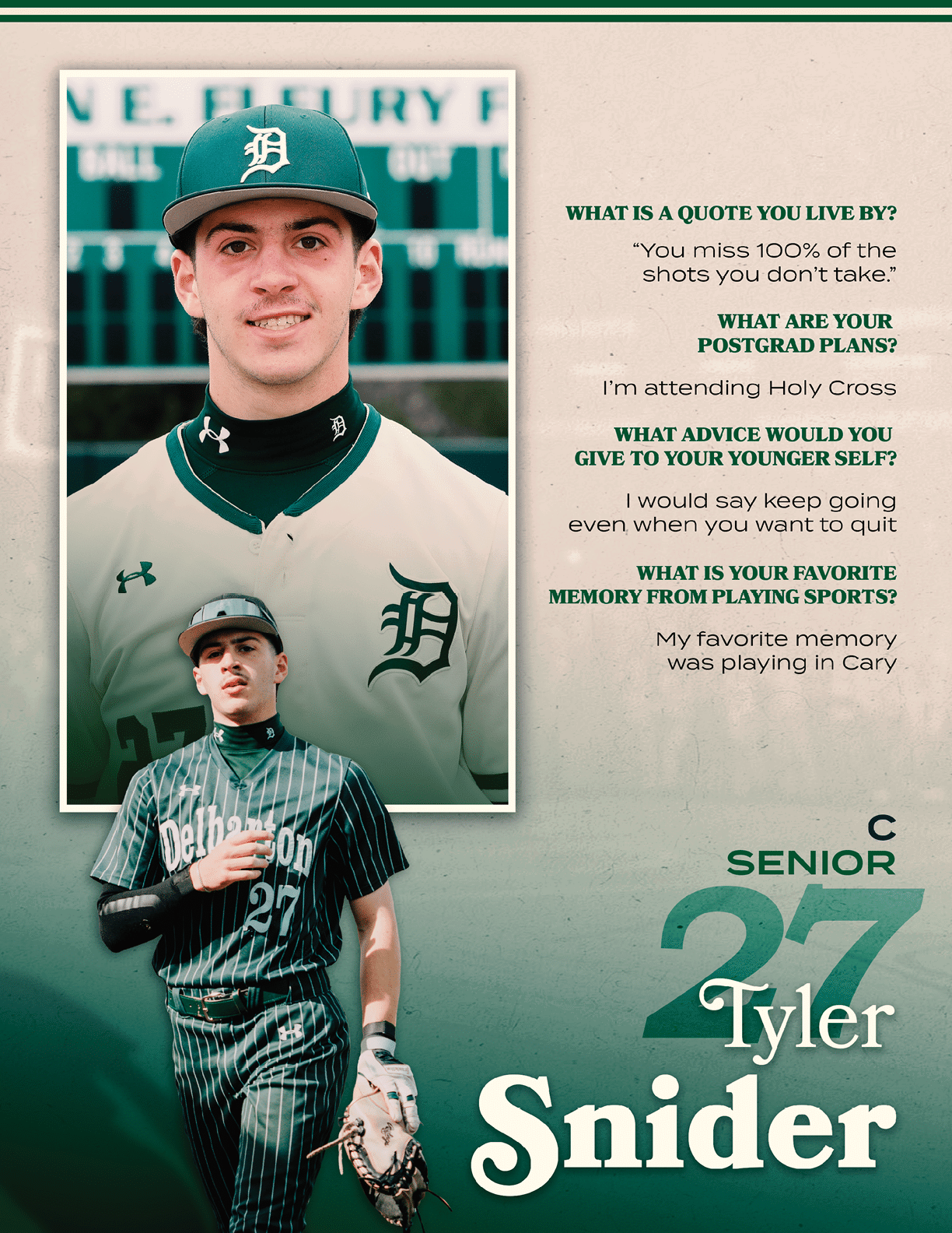 A baseball player named Nolan Bruno. Description generated by AI