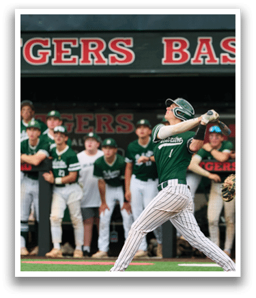 A baseball player is standing on the pitcher's mound. Description generated by AI