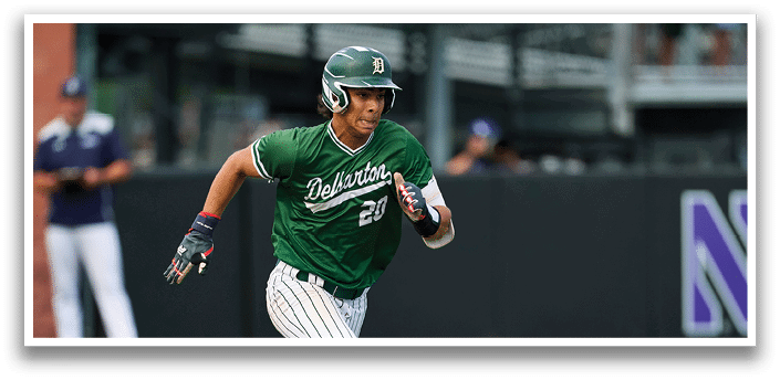 A baseball player is swinging a bat. Description generated by AI