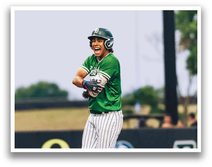 A baseball player is sliding into home plate. Description generated by AI