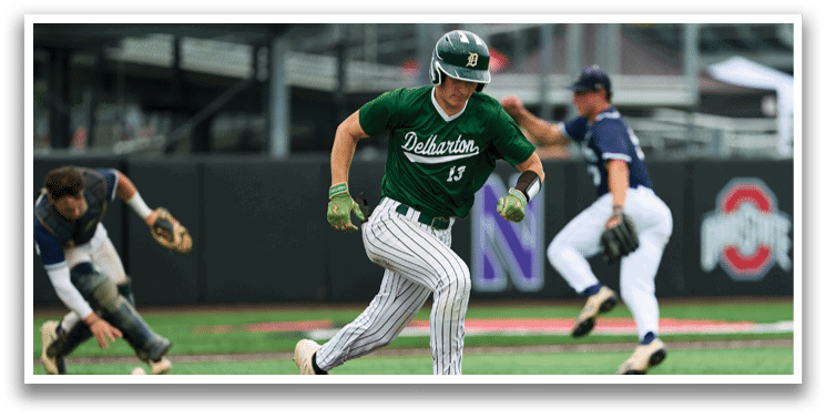 A baseball player is at bat, holding a bat and waiting for the pitch. Description generated by AI