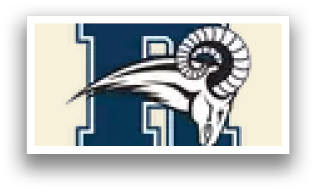 A ram head logo with the letter H. Description generated by AI