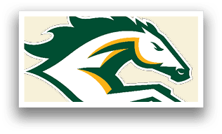 A logo of a horse with a green mane. Description generated by AI