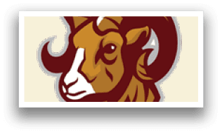 A brown ram with white face. Description generated by AI