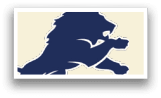 A blue and white lion logo. Description generated by AI