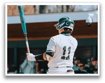 A baseball player is swinging a bat. Description generated by AI