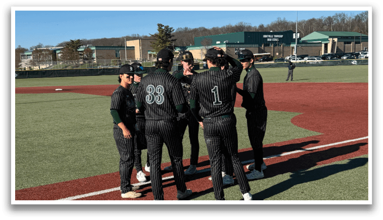 A group of people standing on a baseball field. Description generated by AI