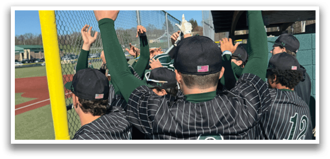 Baseball players hugging each other. Description generated by AI