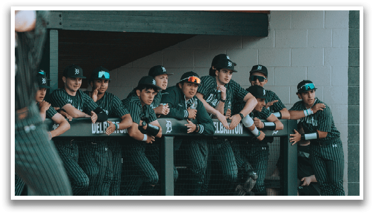 A baseball player is swinging a bat. Description generated by AI