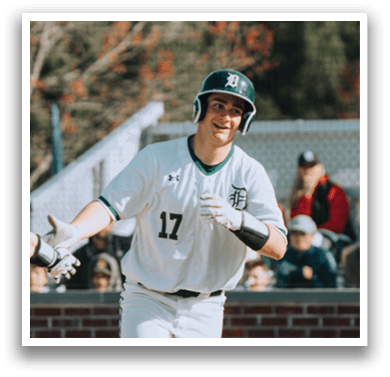 Two baseball players shaking hands. Description generated by AI