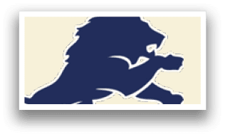 A blue and white lion logo. Description generated by AI