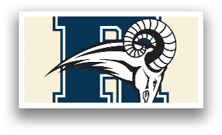 A ram's head with a blue background. Description generated by AI