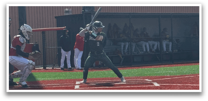 A baseball player is swinging a bat at a ball. Description generated by AI