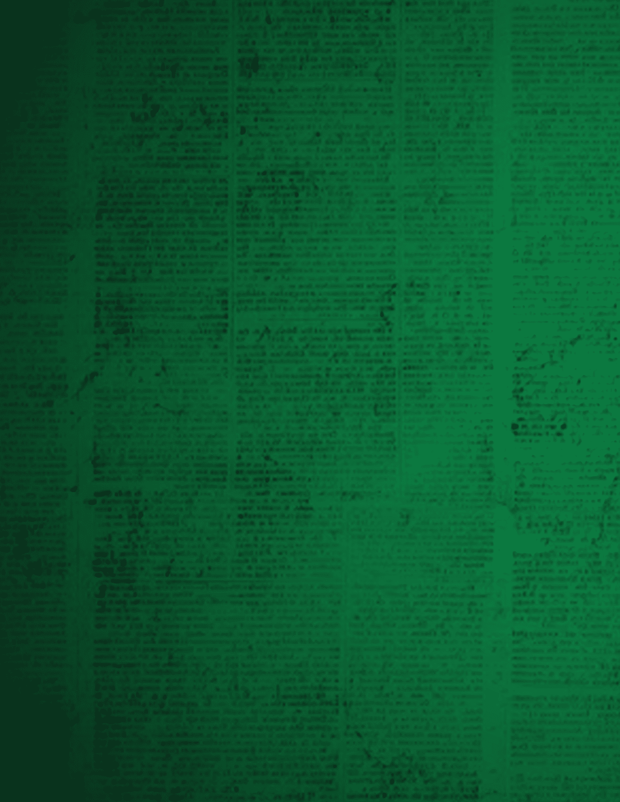 A green background with a newspaper print. Description generated by AI