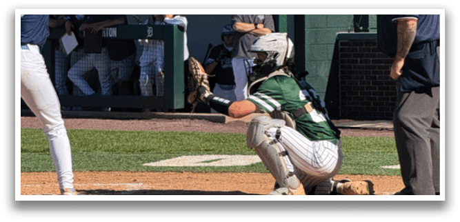 A baseball game is taking place with a batter, catcher, and umpire. Description generated by AI