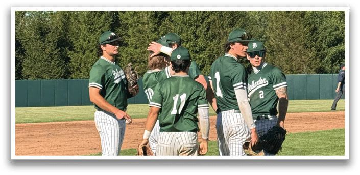Baseball players on a field. Description generated by AI