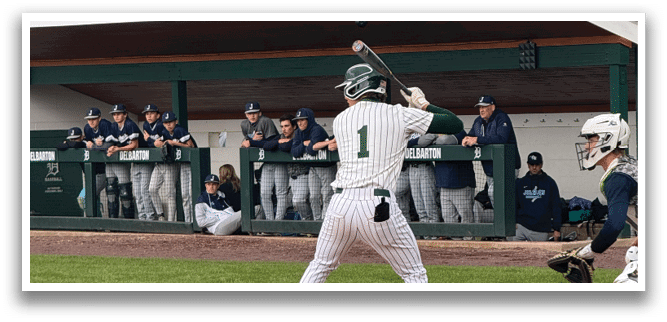 A baseball player is swinging a bat. Description generated by AI