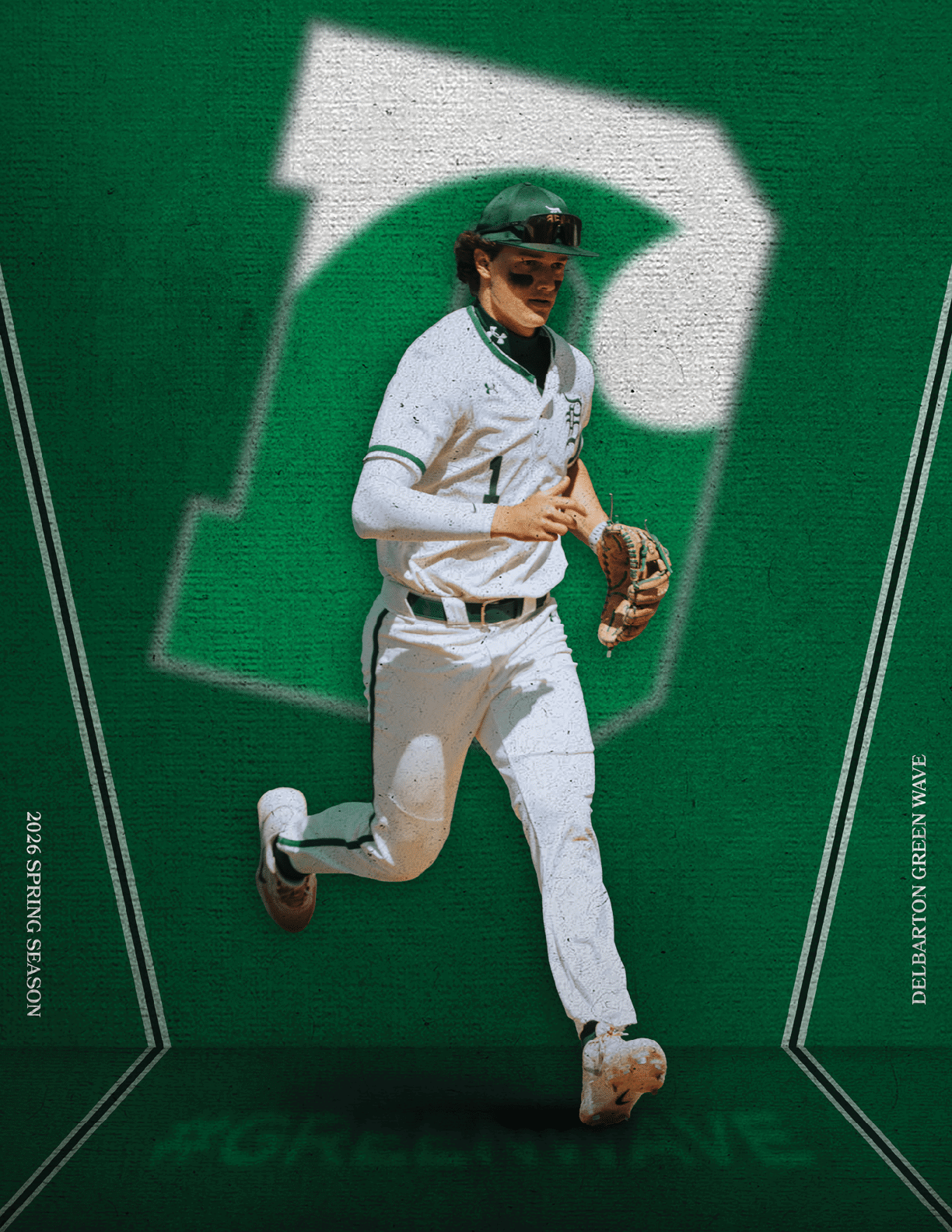 A baseball player running on the field. Description generated by AI