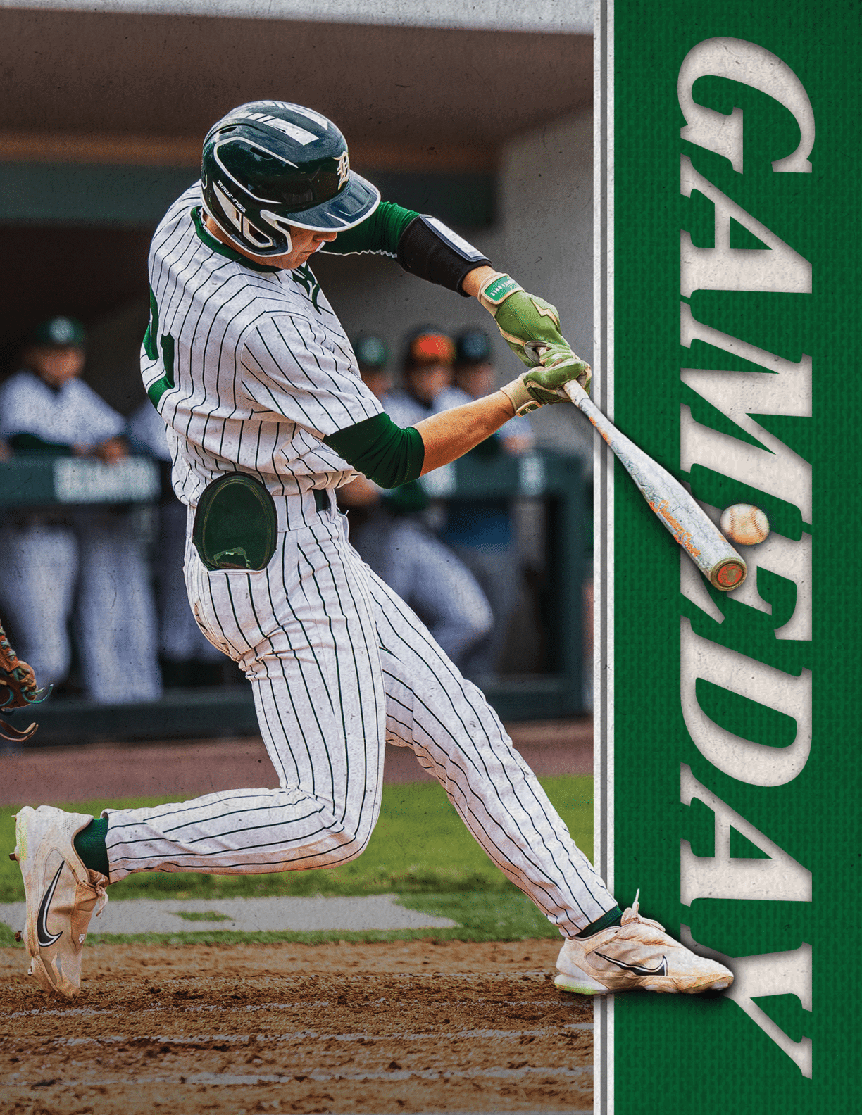 A baseball player swinging a bat. Description generated by AI